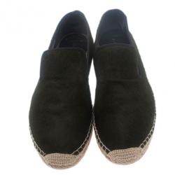 Pre Owned Celine Green Pony Hair Espadrilles Size 38