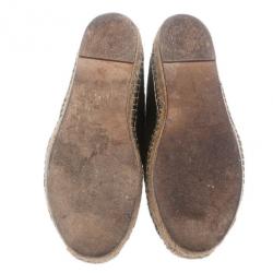 Pre Owned Celine Green Pony Hair Espadrilles Size 38