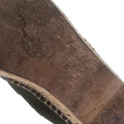 Pre Owned Celine Green Pony Hair Espadrilles Size 38