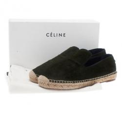 Pre Owned Celine Green Pony Hair Espadrilles Size 38