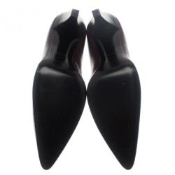 Pre Owned Celine Brown Leather Charm Pumps Size 40