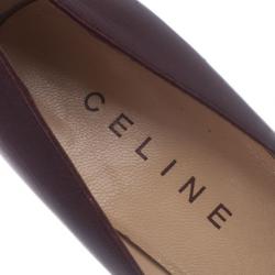 Pre Owned Celine Brown Leather Charm Pumps Size 40