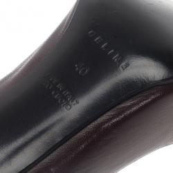 Pre Owned Celine Brown Leather Charm Pumps Size 40