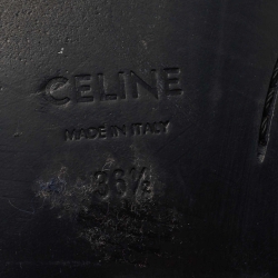 Pre Owned Celine Black Leather Slip On Loafers Size 36.5