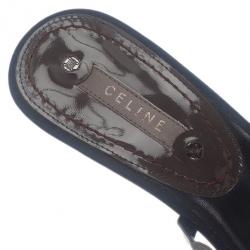 Celine Grey Patent Slides Size 39