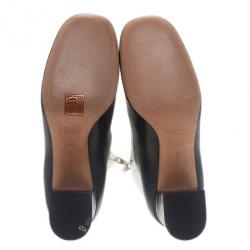 Pre Owned Celine Two Tone Leather Over The Knee Boots Size 38.5