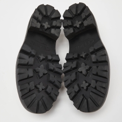 Pre Owned Celine Brown Leather Triomphe Frame Margaret Fringe Details Slip On Loafers Size 38