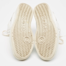 Pre Owned Celine White Leather CT-01 Z High Top Sneakers Size 39