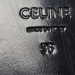 Pre Owned Celine White Leather Luco Triomphe Chain Loafers Size 36