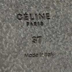 Pre Owned Celine Cream/Black Fabric Twist Slide Flats Size 37