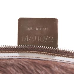 Pre Owned Celine Black Leather and Fur Pouch