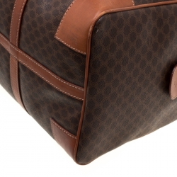 Céline Brown Macadam Coated Canvas and Leather Duffle Bag
