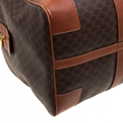 Céline Brown Macadam Coated Canvas and Leather Duffle Bag