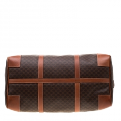Céline Brown Macadam Coated Canvas and Leather Duffle Bag