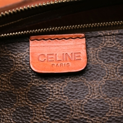 Céline Brown Macadam Coated Canvas and Leather Duffle Bag