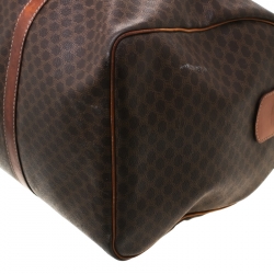 Céline Brown Macadam Coated Canvas and Leather Duffle Bag
