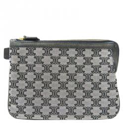 Celine Navy Macadam Canvas Cosmetic Pouch