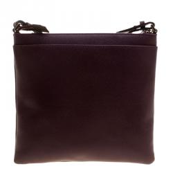 Pre Owned Cerruti 1881 Burgundy Leather Cerrutis Crossbody Bag