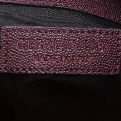Pre Owned Cerruti 1881 Burgundy Leather Cerrutis Crossbody Bag