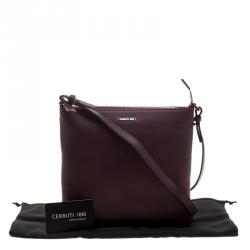 Pre Owned Cerruti 1881 Burgundy Leather Cerrutis Crossbody Bag