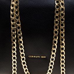 Pre Owned Cerruti 1881 Black Leather Cerrutis Chain Tote