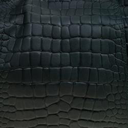 Cerruti 1881 Green Croc Embossed Leather Alison Hobo