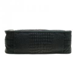Cerruti 1881 Green Croc Embossed Leather Alison Hobo