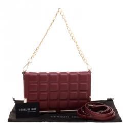 مملوكة مسبقًا Cerruti 1881 Red Quilted Leather Cerrutis Crossbody Bag