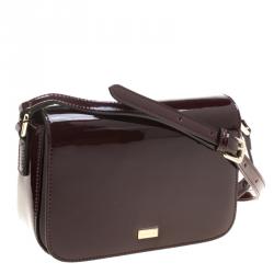 Pre Owned Cerruti 1881 Red Patent Leather Brenda Crossbody Bag