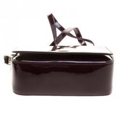 Pre Owned Cerruti 1881 Red Patent Leather Brenda Crossbody Bag