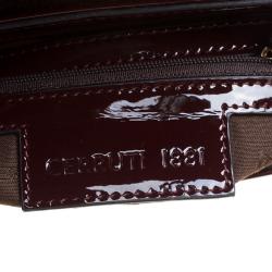 Pre Owned Cerruti 1881 Red Patent Leather Brenda Crossbody Bag
