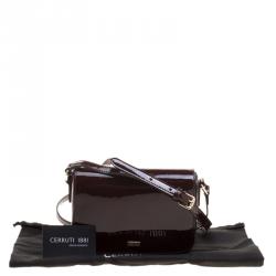 Pre Owned Cerruti 1881 Red Patent Leather Brenda Crossbody Bag