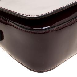 Pre Owned Cerruti 1881 Red Patent Leather Brenda Crossbody Bag