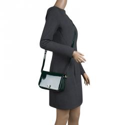 Pre Owned Cerruti 1881 Green Patent Leather Brenda Crossbody Bag