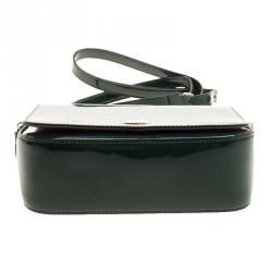Pre Owned Cerruti 1881 Green Patent Leather Brenda Crossbody Bag