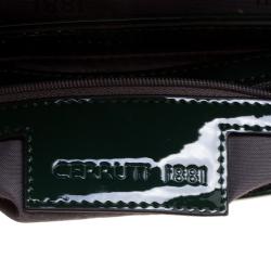 Pre Owned Cerruti 1881 Green Patent Leather Brenda Crossbody Bag