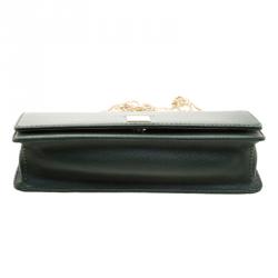 Cerruti 1881 Green Leather Cerrutis Chain Clutch