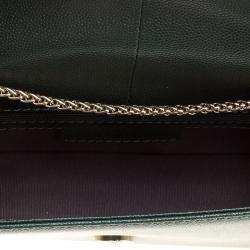 Cerruti 1881 Green Leather Cerrutis Chain Clutch