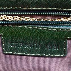 Cerruti 1881 Green Leather Cerrutis Chain Clutch