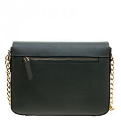 Pre Owned Cerruti 1881 Green Leather Cerrutis Shoulder Bag