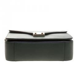 Pre Owned Cerruti 1881 Green Leather Cerrutis Shoulder Bag