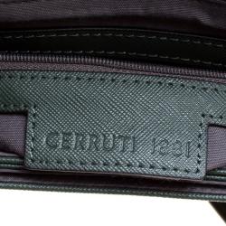 Pre Owned Cerruti 1881 Green Leather Cerrutis Shoulder Bag