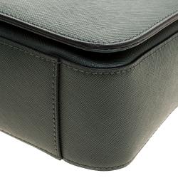 Pre Owned Cerruti 1881 Green Leather Cerrutis Shoulder Bag