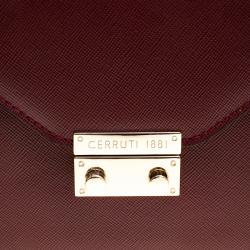 Pre Owned Cerruti 1881 Red Leather Cerrutis Shoulder Bag