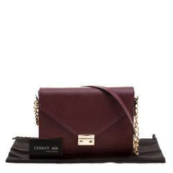 Pre Owned Cerruti 1881 Red Leather Cerrutis Shoulder Bag