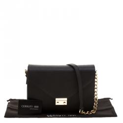 Pre Owned Cerruti 1881 Black Leather Cerrutis Shoulder Bag