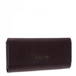 Pre Owned Cerruti 1881 Burgundy Leather Continental Wallet