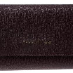 Pre Owned Cerruti 1881 Burgundy Leather Continental Wallet