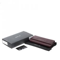 Pre Owned Cerruti 1881 Burgundy Leather Continental Wallet