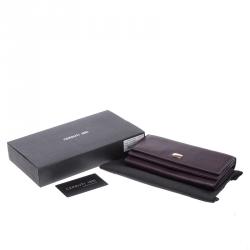 Pre Owned Cerruti 1881 Purple Leather Cerrutis Flap Wallet